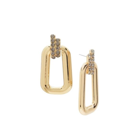 INC International Concepts Pave Oval Link Drop Earrings - Picture 1 of 4